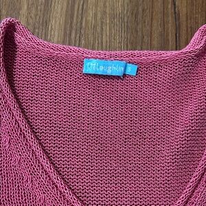 J. McLaughlin Rose-Pink V-Neck Knit Sweater